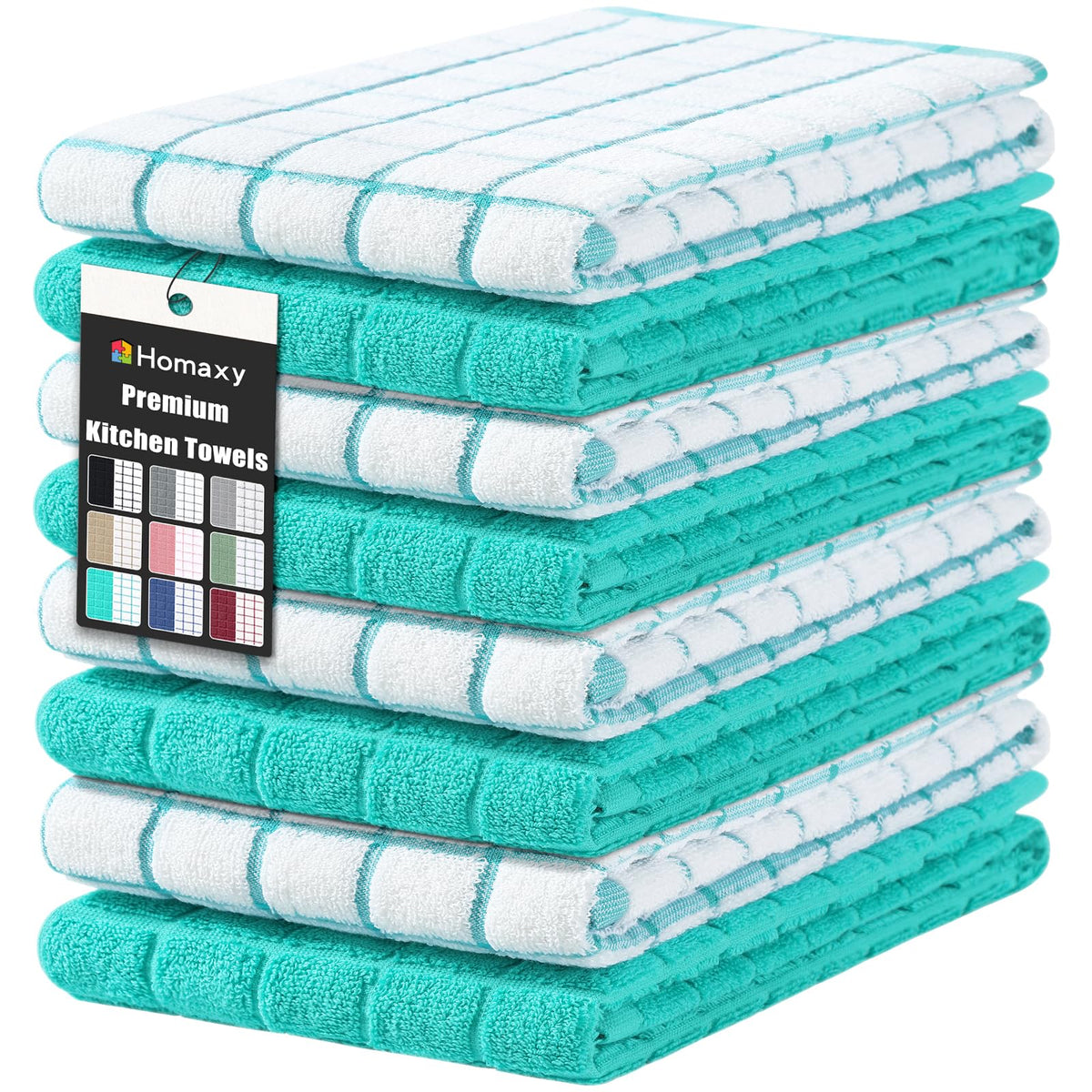 Homaxy Premium Cotton Kitchen Dish Cloths 12"x 12", 6 Pack, Tan