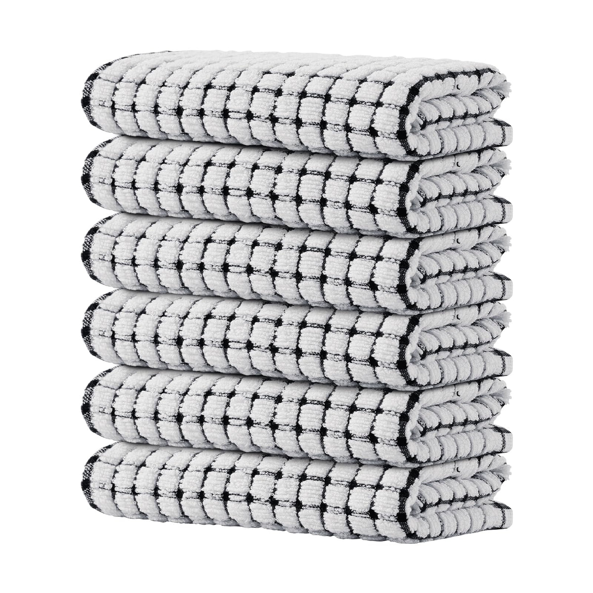 Kitinjoy Cotton 8 Pack Terry Kitchen Dish Cloths, Mixed Color