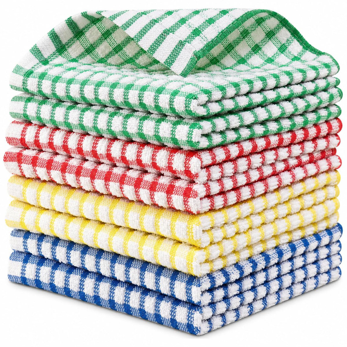 Egles 12 Pack 100% Cotton Kitchen Dish Cloths, 12 x 12 Inch Dishcloths