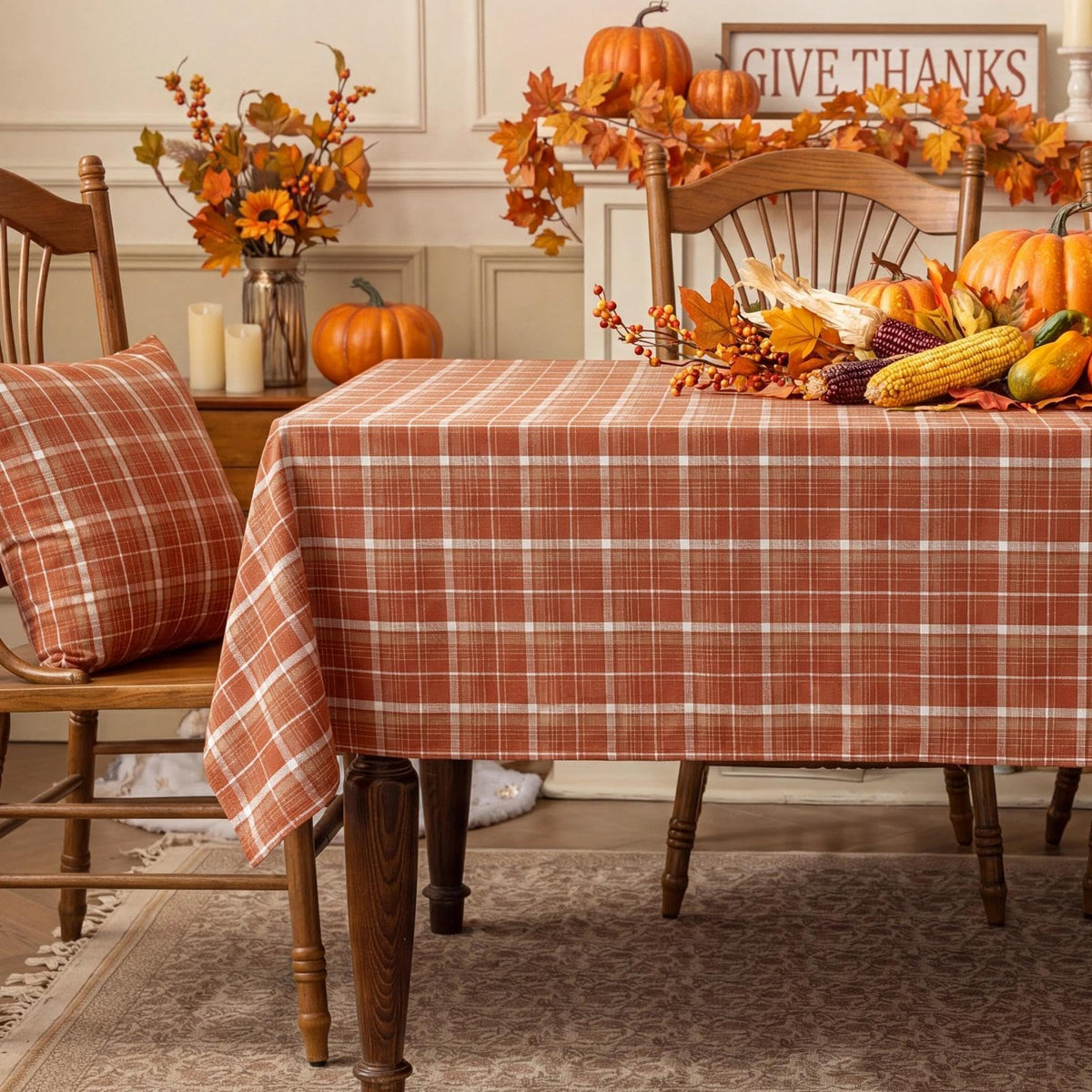 Softalker Christmas Checkered Tablecloth Rectangle, Red, 54 x 80 Inch