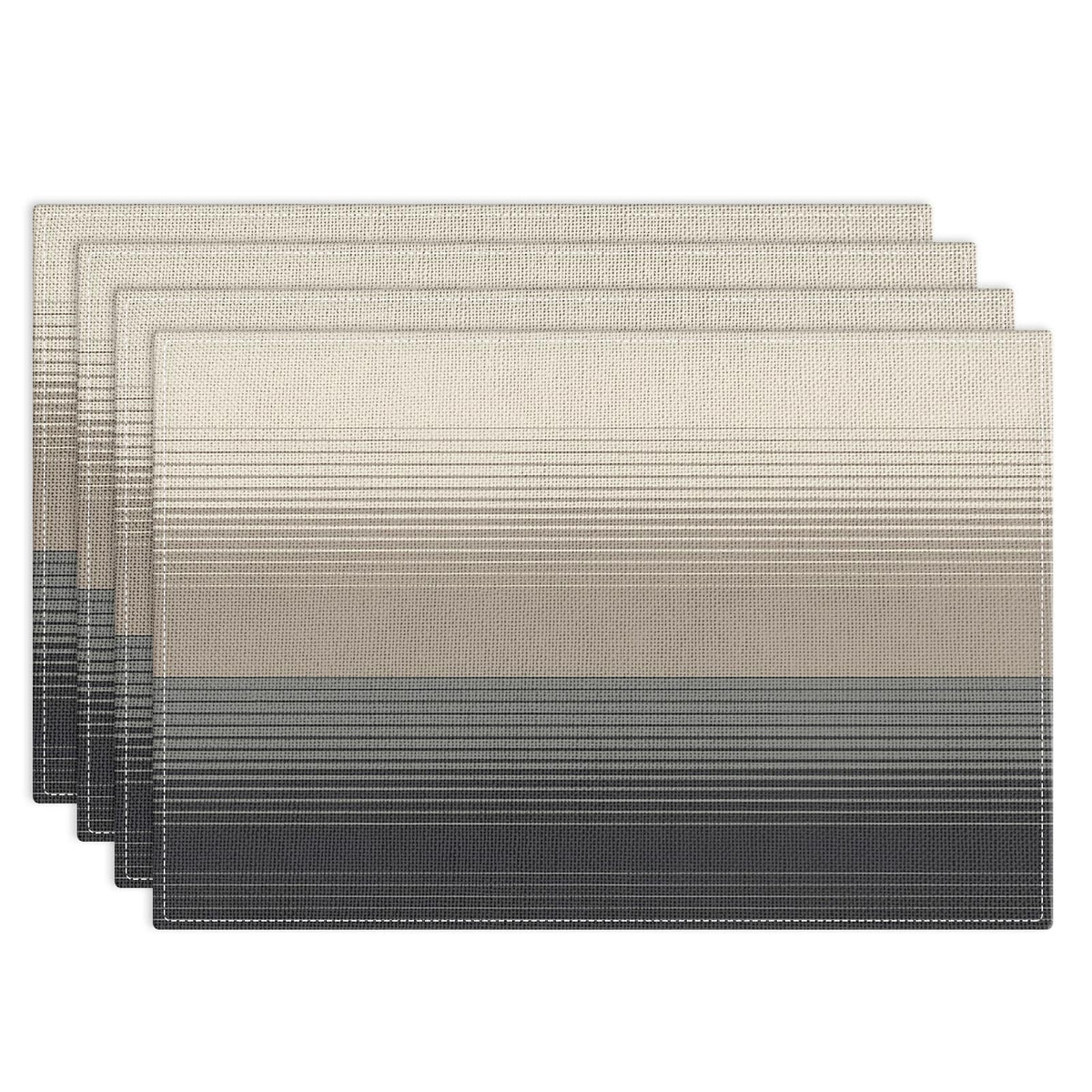 Emvency Farmhouse Placemats Set of 4, 12x18 Inch, Abstract Blue Grey