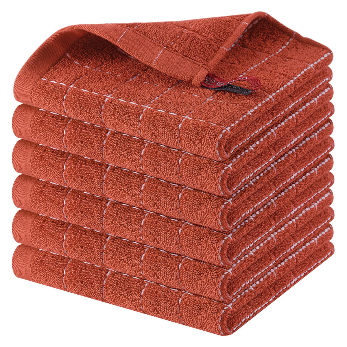Homaxy 100% Cotton Terry Kitchen Dish Cloths, 6 Pack, Navy Blue