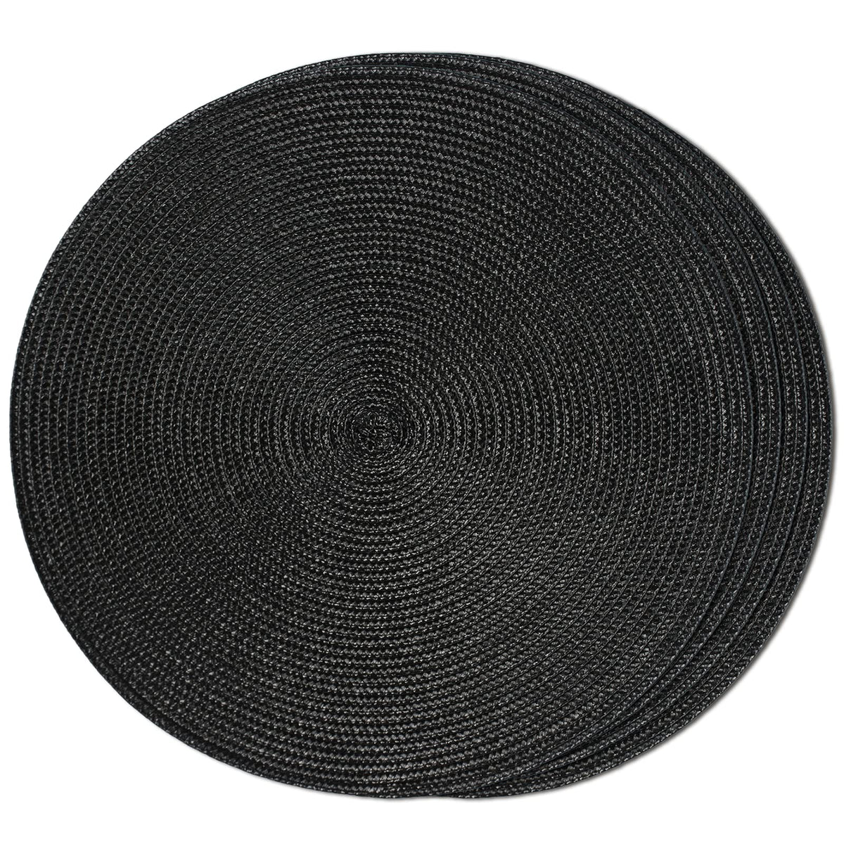 FunWheat Round Braided Placemats Set of 6 Table Mats for Dining Tables Woven Washable Non-Slip Place mats 15 inch(Orange, 6pcs)