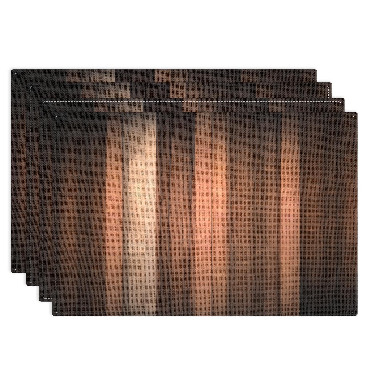 Emvency Farmhouse Placemats Set of 4, 12x18 Inch, Abstract Blue Grey