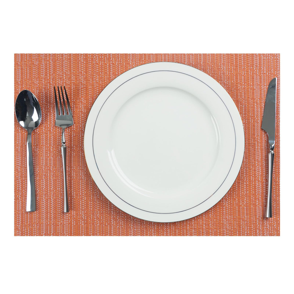 AHHFSMEI Placemats Set of 6 Washable Woven Vinyl Placemats for Dining Table Heat Resistant Non-Slip Stain Resistant Table Mats for Kitchen & Home Decor(White,6)