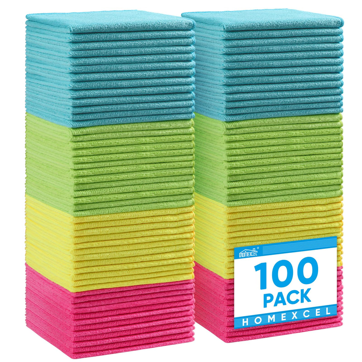 HOMEXCEL 12PK Microfiber Cleaning Cloth, Cleaning Rag for Home, 11.5x11.5in