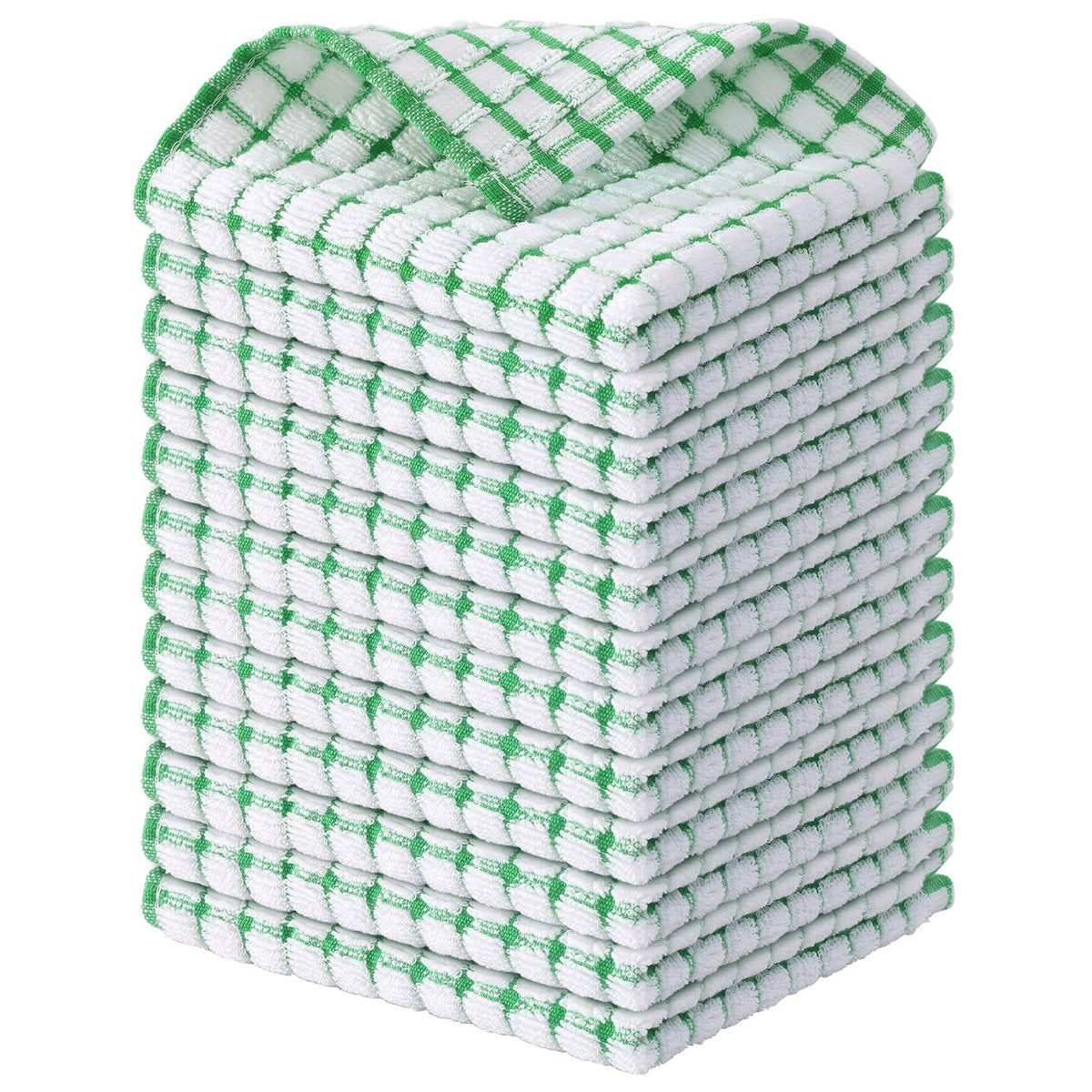 Kitinjoy Cotton 8 Pack Terry Kitchen Dish Cloths, Mixed Color