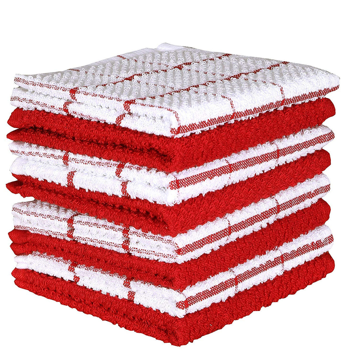 AMOUR INFINI Cotton Kitchen Dish Cloths Set of 8 – Highly Absorbent, Super Soft Premium Terry Cleaning Cloth (12"x12" Inch) Premium Dishcloths for Washing Dishes (Dark Grey)