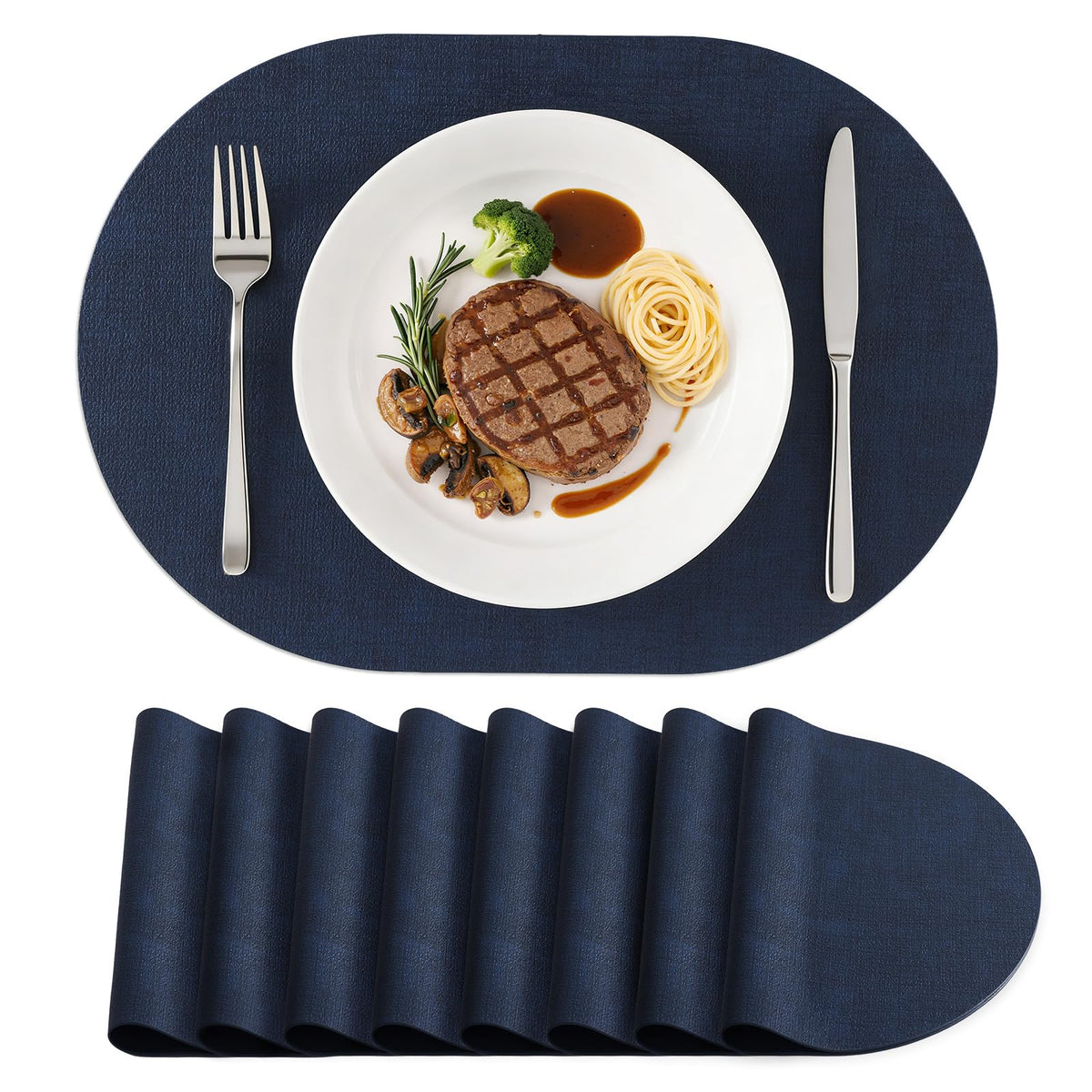 homing Heat Resistant Oval Placemats Set of 6, Beige