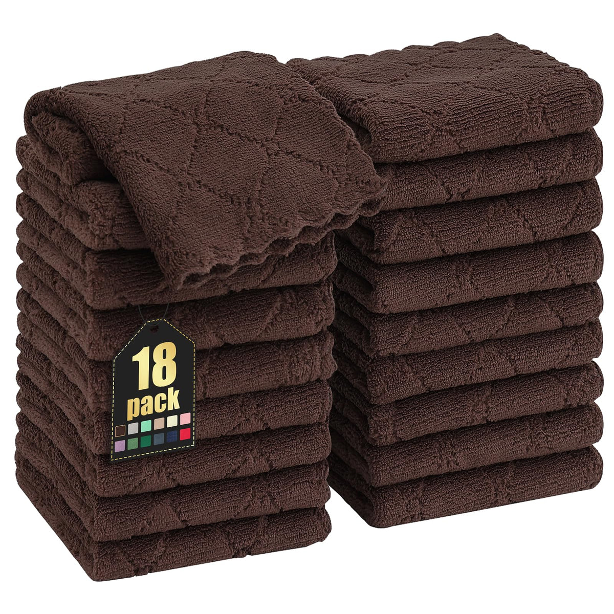 Homaxy 12 Pack Super Soft & Absorbent Dish Cloths, 10" x 10", Grey