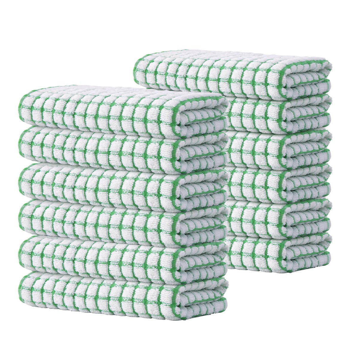 Kitinjoy Cotton 8 Pack Terry Kitchen Dish Cloths, Mixed Color