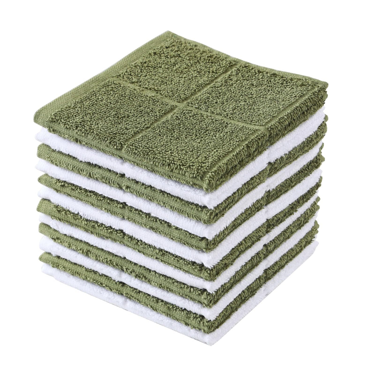 Glynniss Dishcloths Kitchen Highly Absorbent Dish Rags 100% Cotton Dish Cloths for Washing Dishes, Cleaning (11 x 11 Inches, 12 pcs, White)