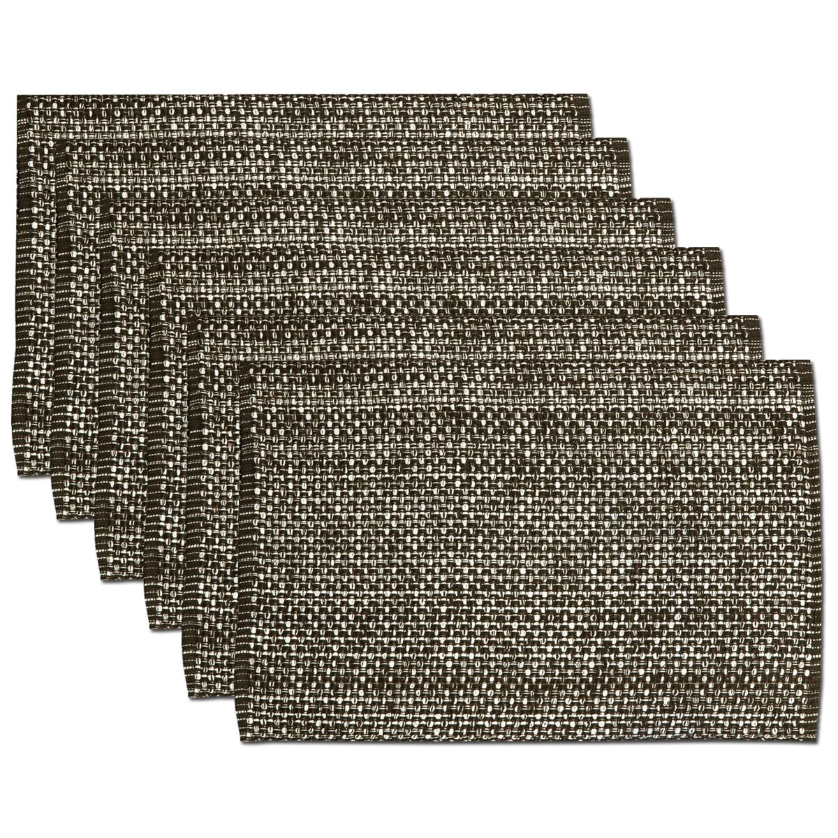 Sweet Home Collection 100% Cotton Placemats for Dining Room Rectangle Two Tone Woven Fabric 13" x 19" Soft Durable Table Mat Set, Set of 4, Eggshell