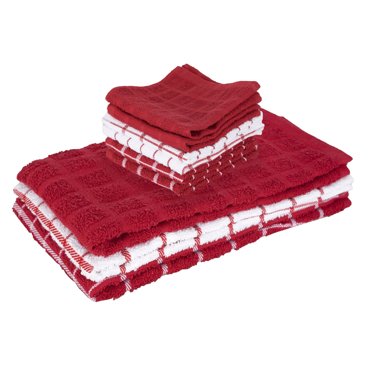 Ritz Premium 100% Cotton Terry Check Kitchen Dish Cloths - Highly Absorbent, Super Soft, Long-Lasting, 12"x12", 6-Pack, Federal Blue