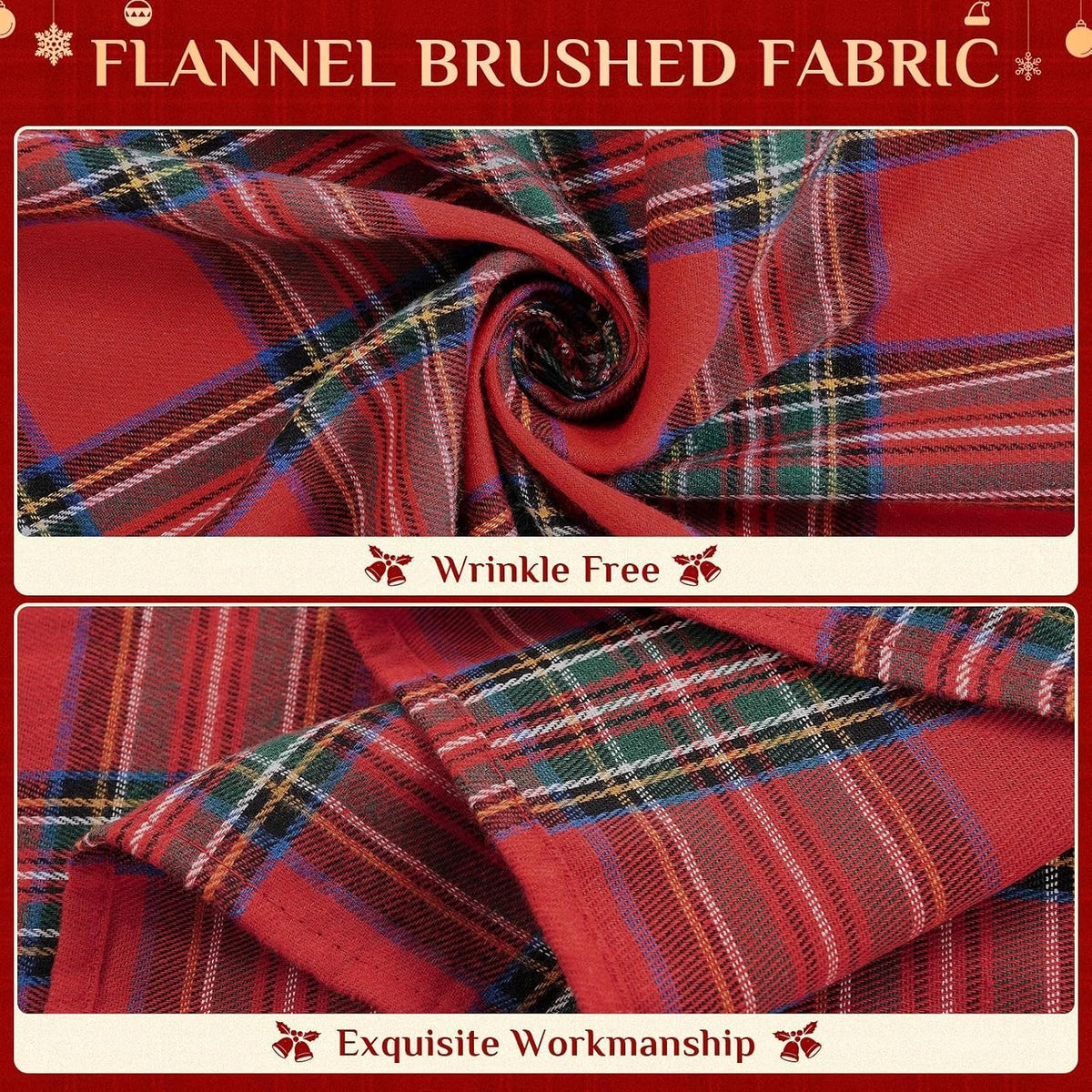Softalker Christmas Checkered Tablecloth Rectangle, Red, 54 x 80 Inch