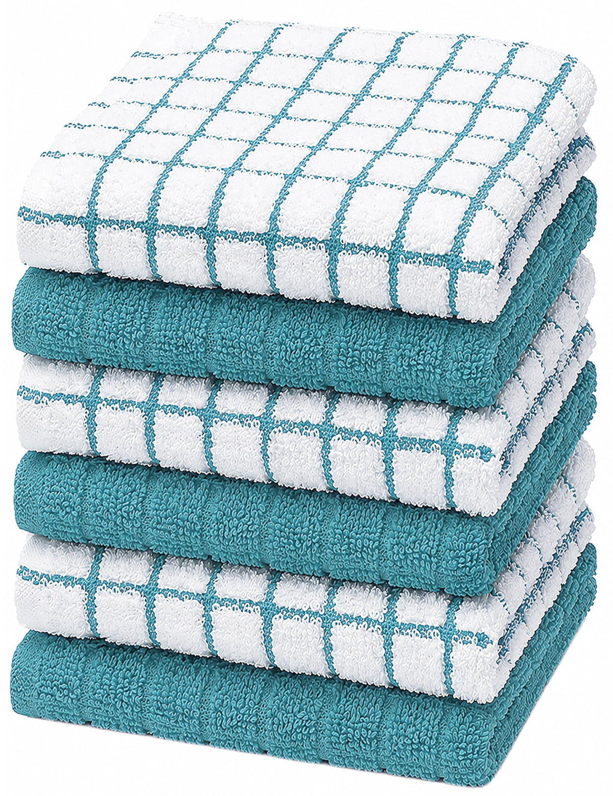 Bumble Dish Cloths (8-Pack), 100% Cotton Kitchen Towels, 12"x12" - Gray