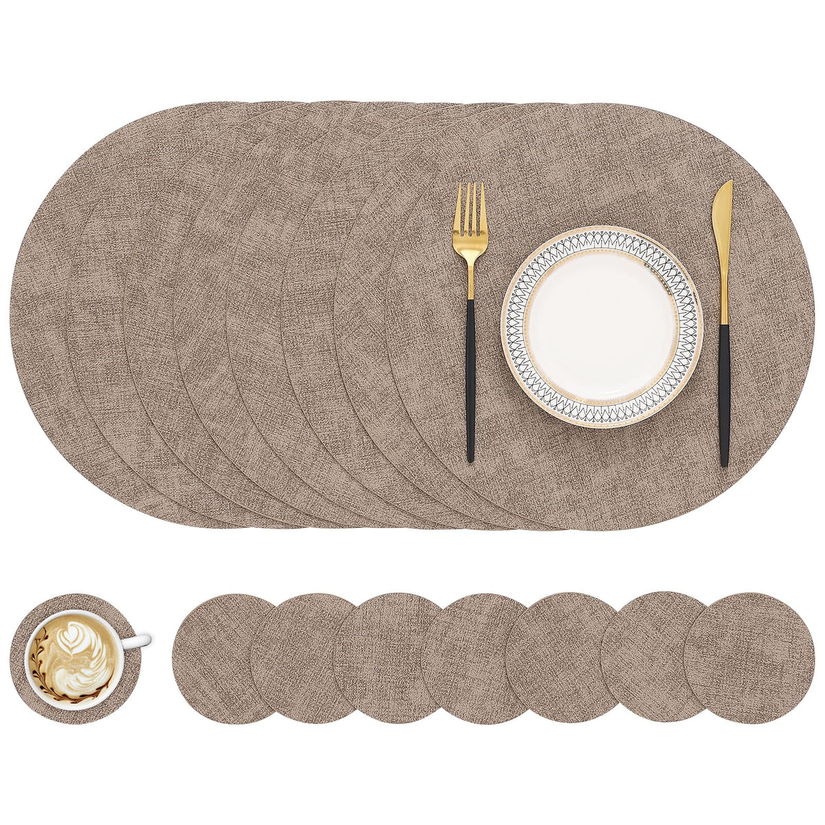 homing Faux Leather Heat Resistant Placemats 6 Packs