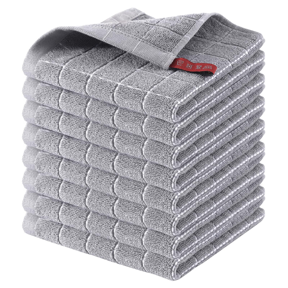 Homaxy 100% Cotton Terry Kitchen Dish Cloths, 6 Pack, Navy Blue