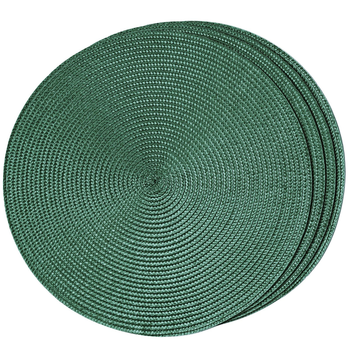 FunWheat Round Braided Placemats Set of 6 Table Mats for Dining Tables Woven Washable Non-Slip Place mats 15 inch(Orange, 6pcs)