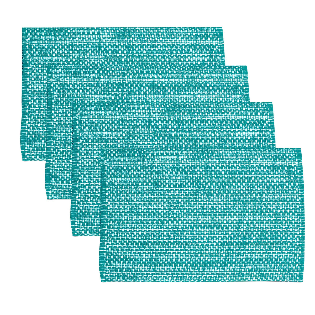 Sweet Home Collection 100% Cotton Placemats for Dining Room Rectangle Two Tone Woven Fabric 13" x 19" Soft Durable Table Mat Set, Set of 6, Eggshell