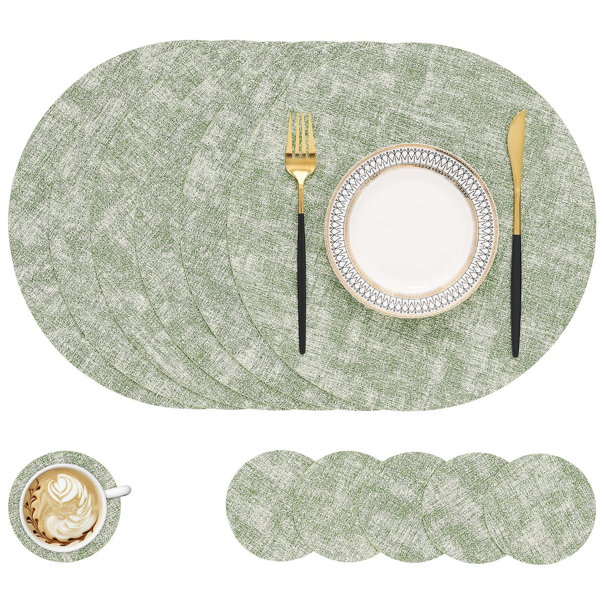 homing Faux Leather Heat Resistant Placemats 6 Packs