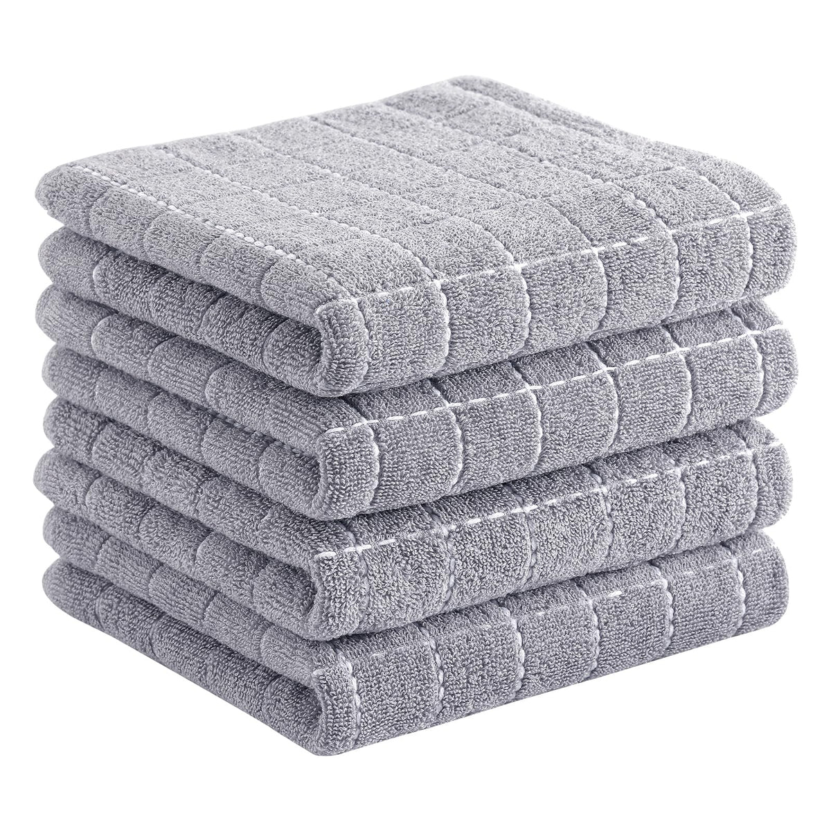 Homaxy 100% Cotton Terry Kitchen Dish Cloths, 6 Pack, Navy Blue