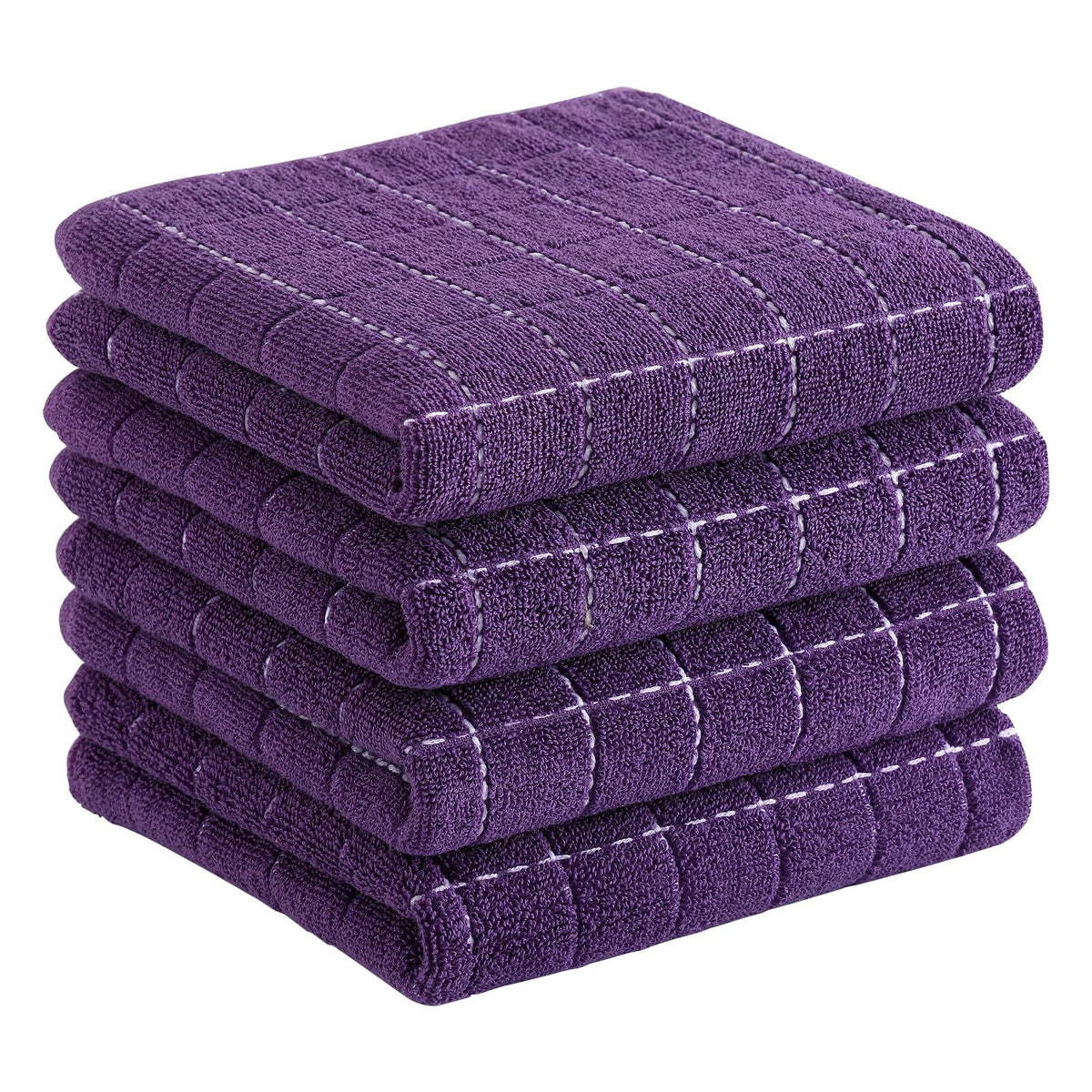 Homaxy 100% Cotton Terry Kitchen Dish Cloths, 6 Pack, Navy Blue