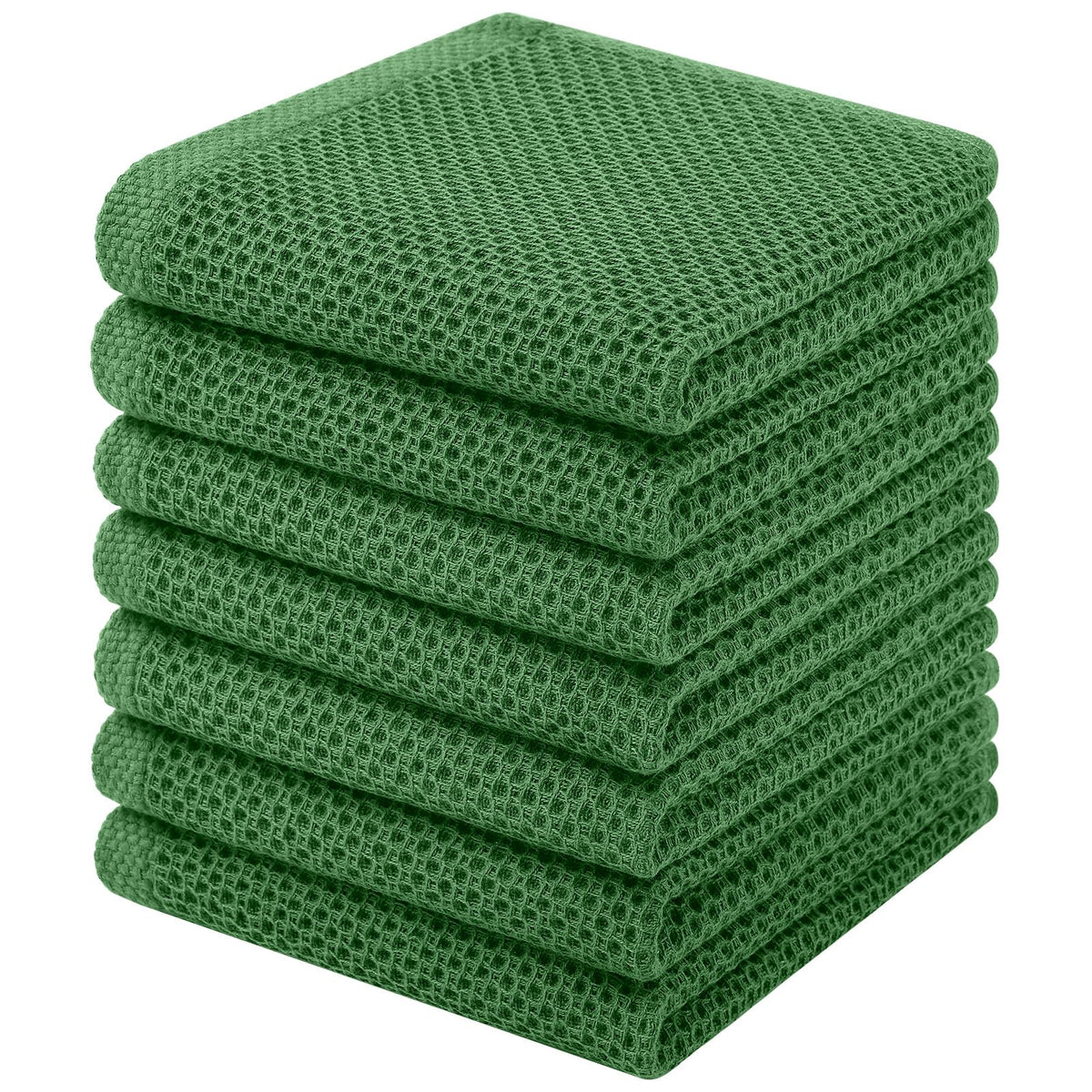 Homaxy 100% Cotton Waffle Weave Kitchen Dish Cloths, 4-Pack, Dark Grey