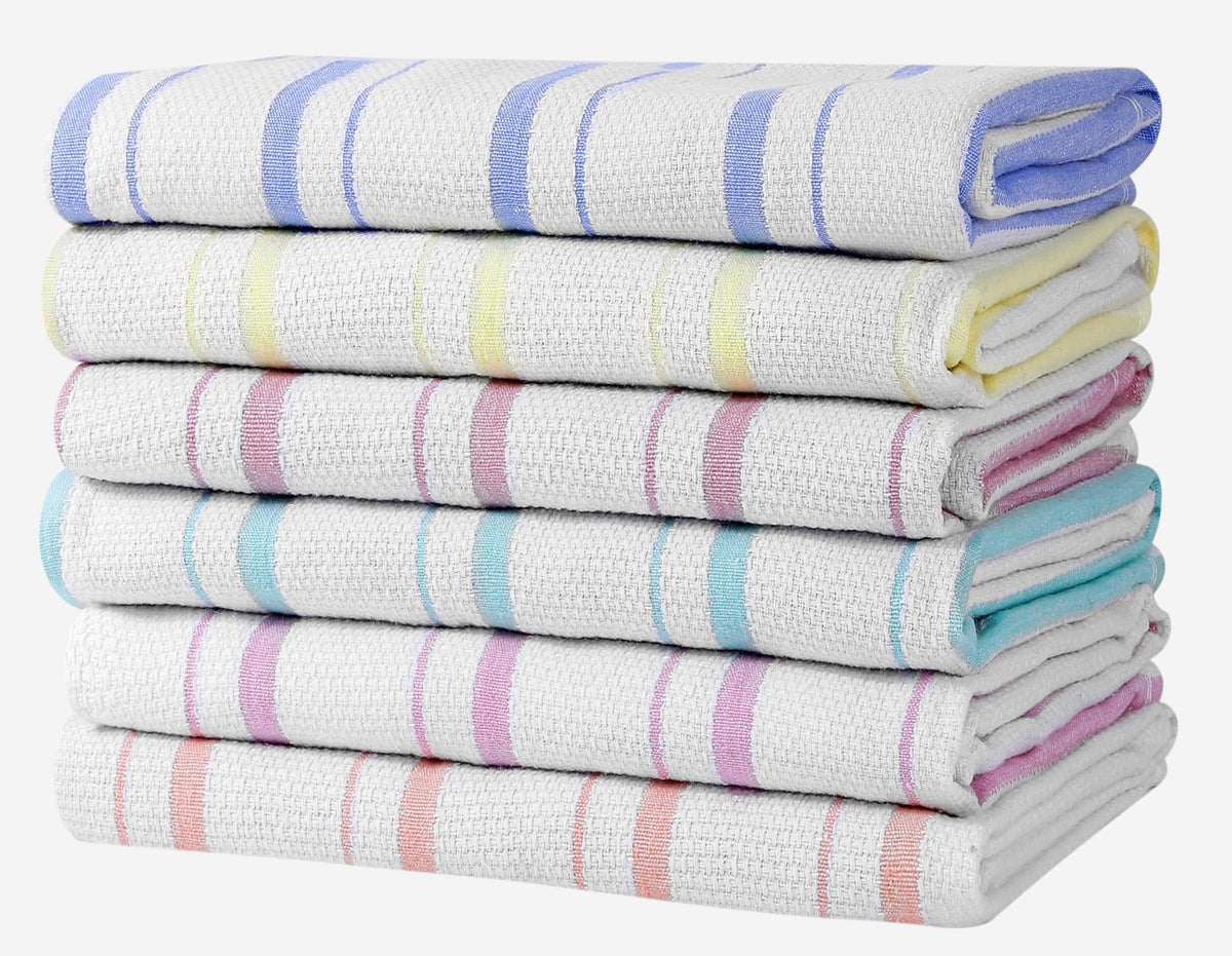 Zeppoli Classic Dish Towels - 15 Pack - 14" by 25" - 100% Cotton Kitchen Towels - Reusable Bulk Cleaning Cloths - Blue Hand Towels - Super Absorbent - Machine Washable