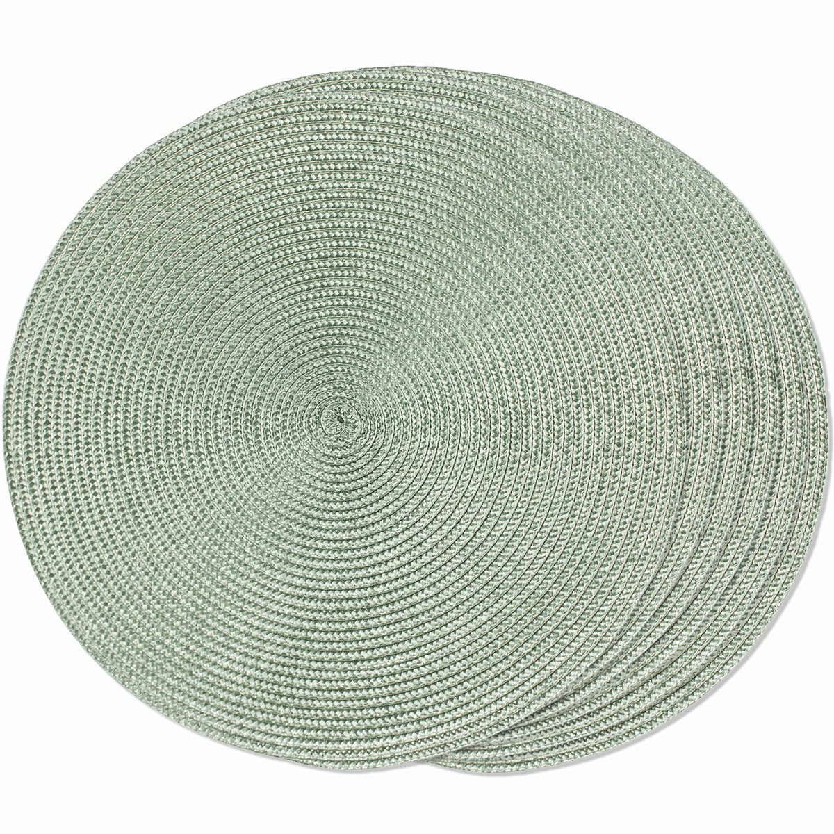 FunWheat Round Braided Placemats Set of 6 Table Mats for Dining Tables Woven Washable Non-Slip Place mats 15 inch(Orange, 6pcs)