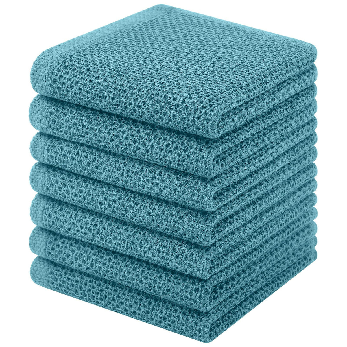 Homaxy 100% Cotton Waffle Weave Kitchen Dish Cloths, 4-Pack, Dark Grey