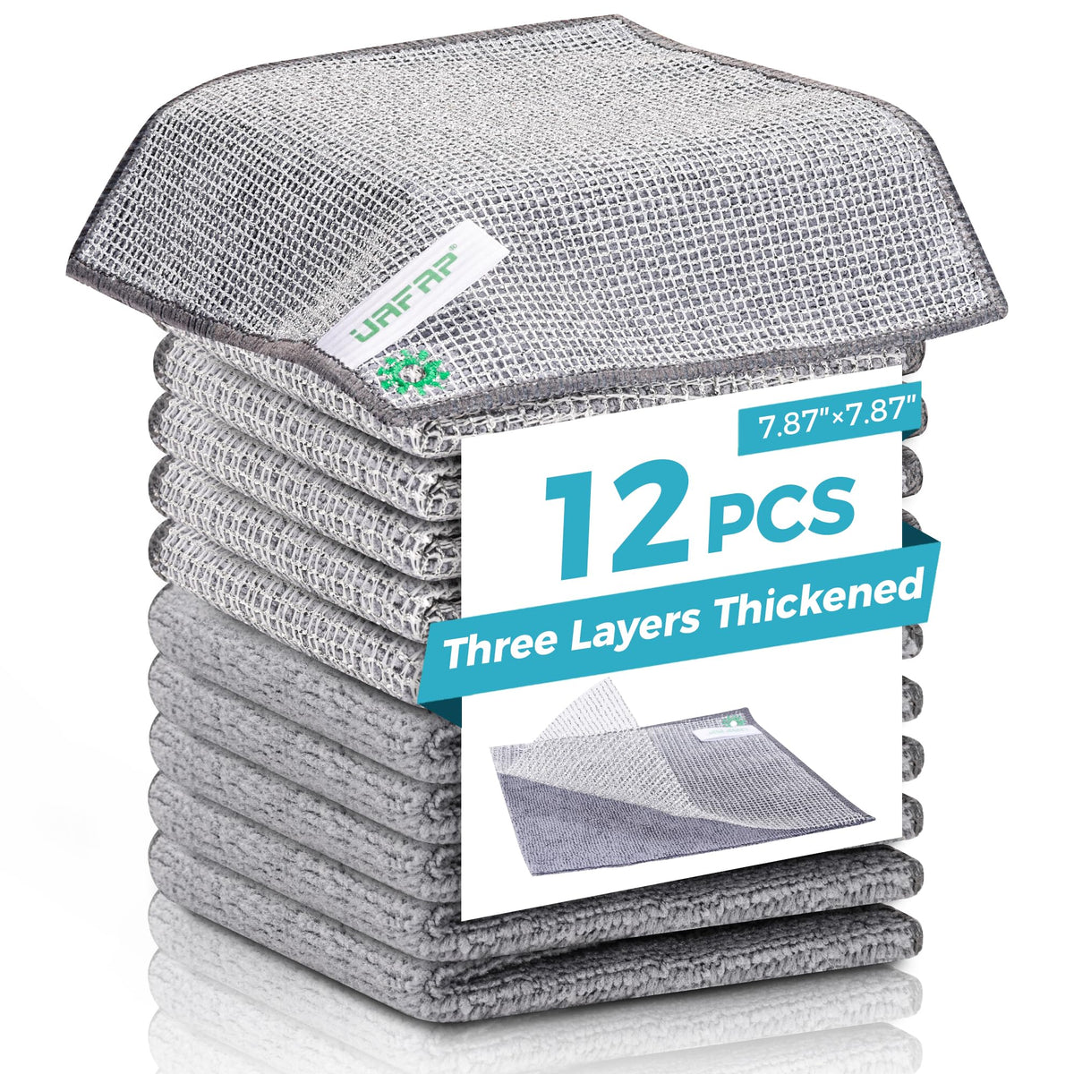 12pcs Upgrade 3-Layer Non-Scratch Steel Wool Dish Rags for Washing Dishs