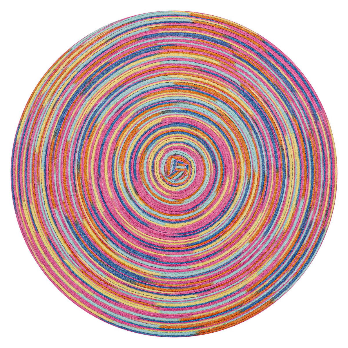 SHACOS Round Braided Placemats Set of 8 Cotton Fabric Round Table Mats Non Slip Washable 15 inch Round Place Mats Home Party Table Decor (Beige, 8)