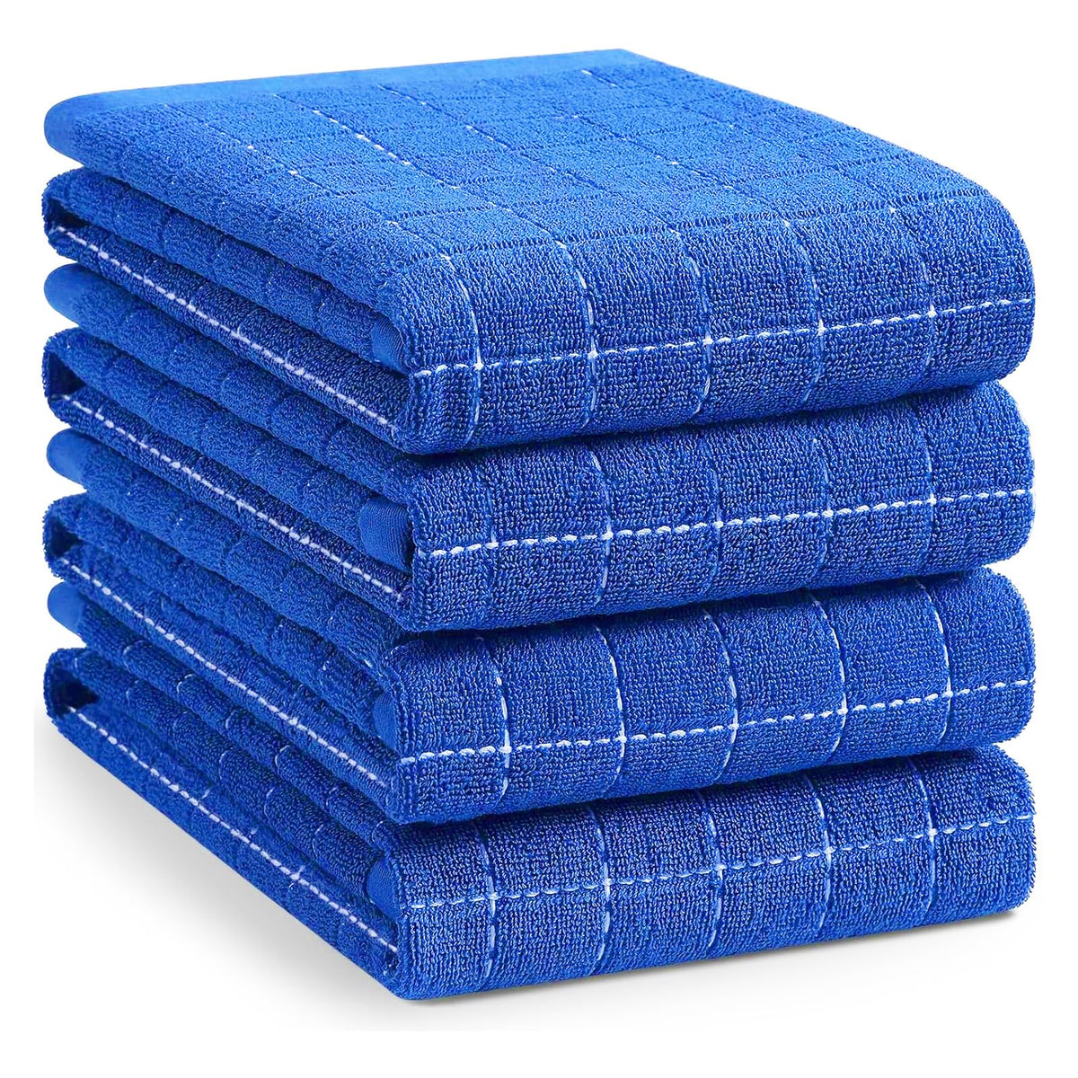 Homaxy 100% Cotton Terry Kitchen Dish Cloths, 6 Pack, Navy Blue