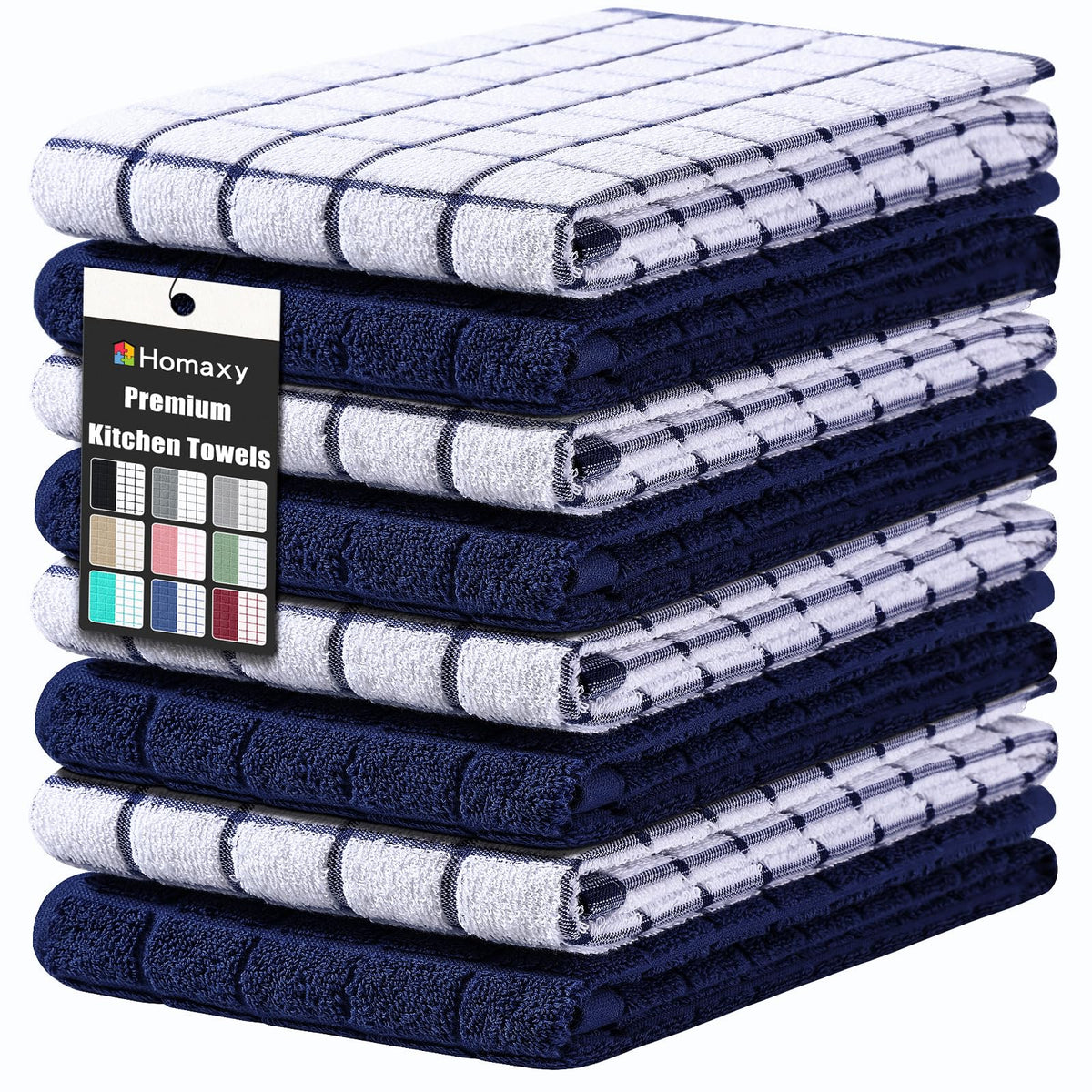 Homaxy Premium Cotton Kitchen Dish Cloths 12"x 12", 6 Pack, Tan