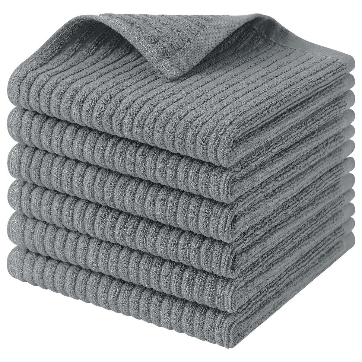 Homaxy 100% Cotton Kitchen Dish Cloths 12 Pack, 12"x12" Dish Rags, White