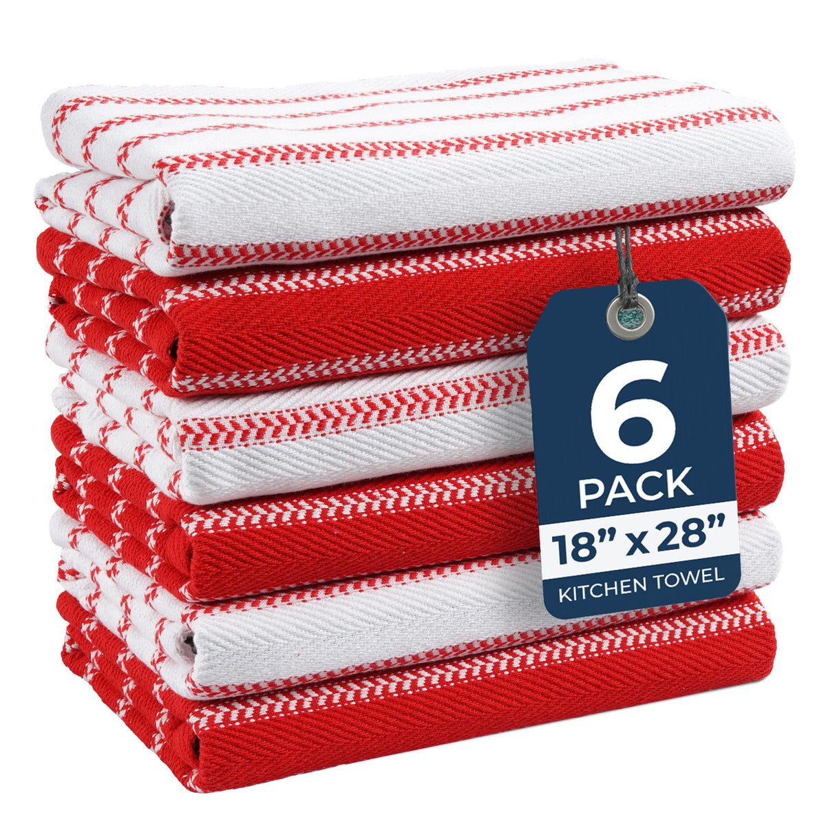 LANE LINEN Dish Towels for Kitchen 100% Cotton Tightly Woven 6 Pack - Olive