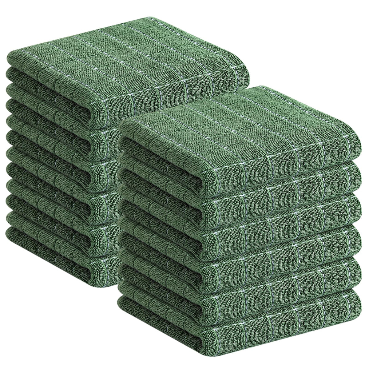 Homaxy 100% Cotton Terry Kitchen Dish Cloths, 6 Pack, Navy Blue