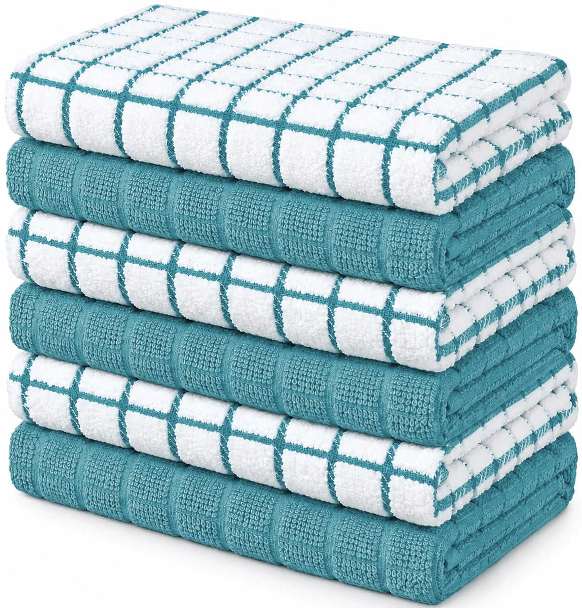 Bumble Dish Cloths (8-Pack), 100% Cotton Kitchen Towels, 12"x12" - Gray