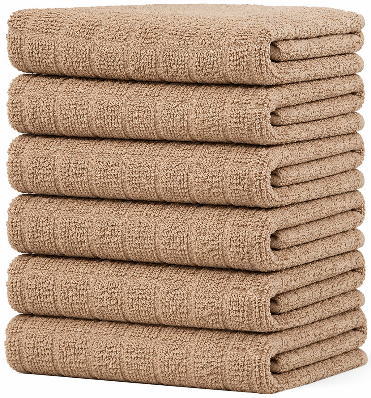 Bumble Dish Cloths (8-Pack), 100% Cotton Kitchen Towels, 12"x12" - Gray