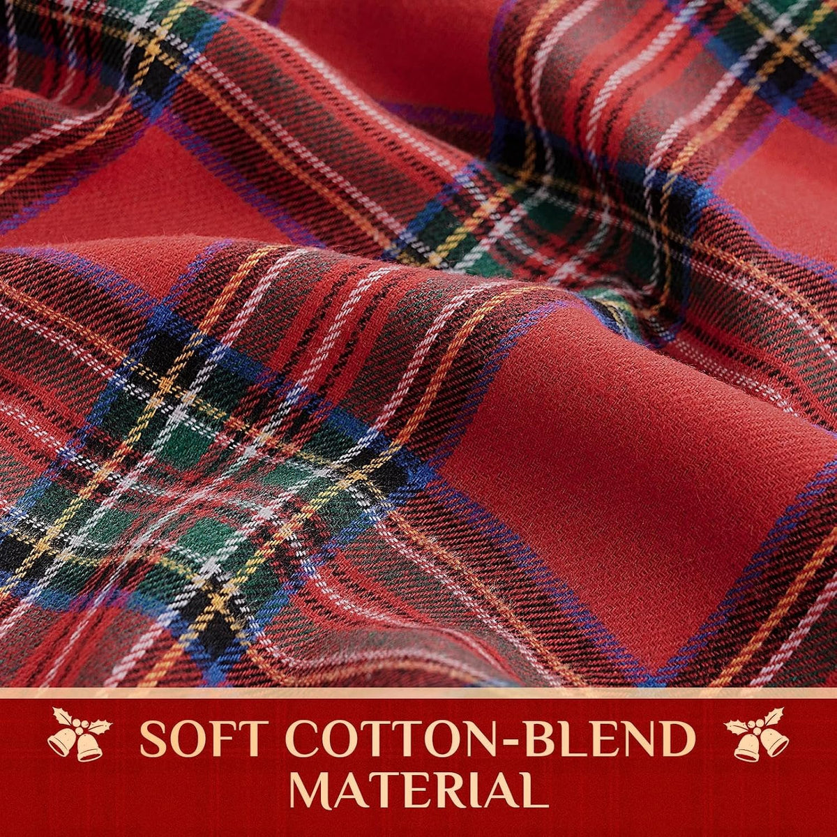 Softalker Christmas Checkered Tablecloth Rectangle, Red, 54 x 80 Inch