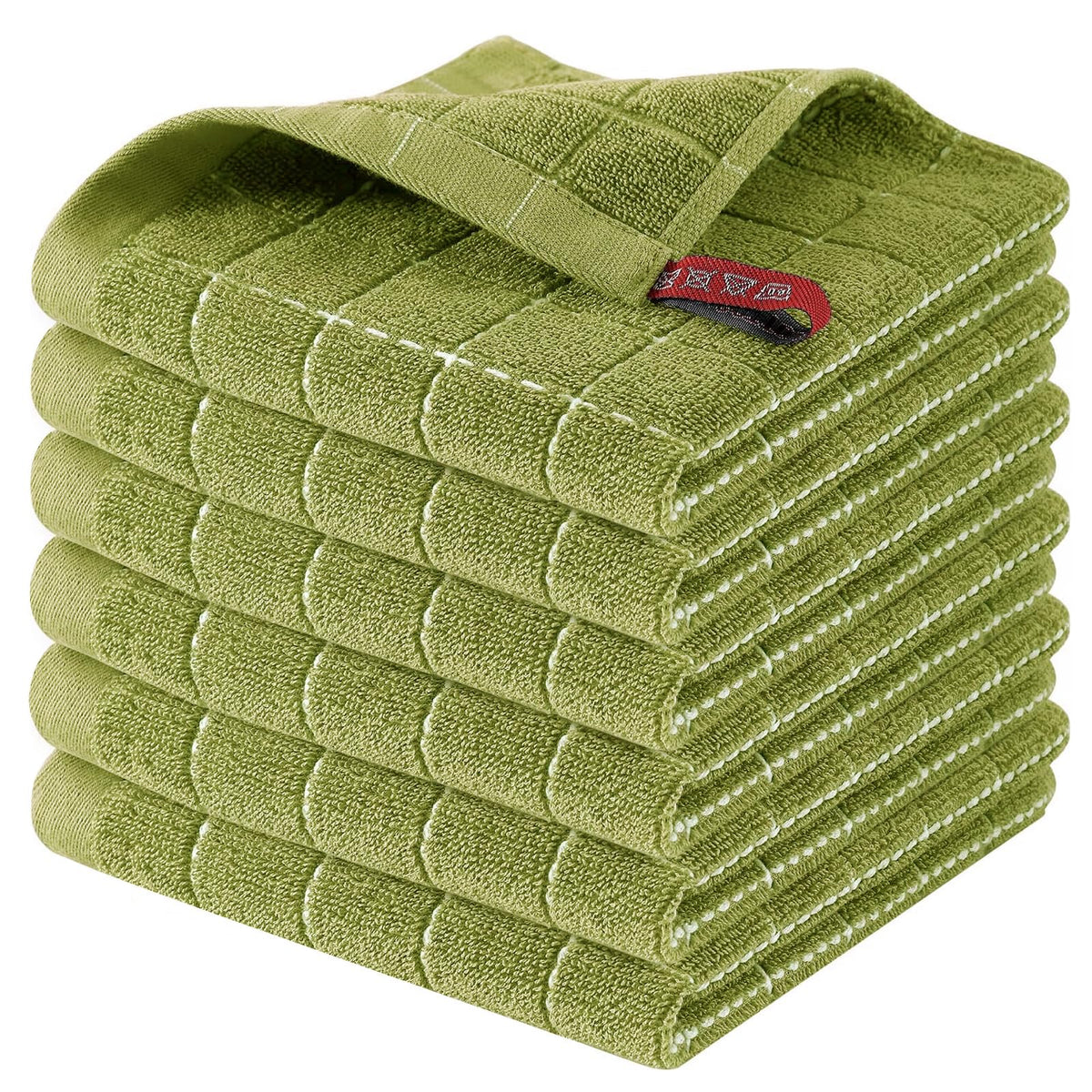 Homaxy 100% Cotton Terry Kitchen Dish Cloths, 6 Pack, Navy Blue