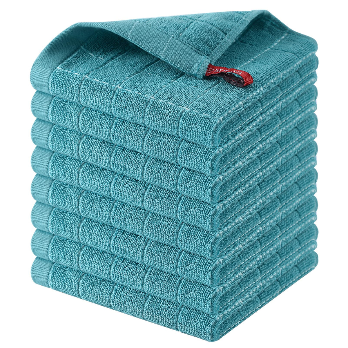 Homaxy 100% Cotton Terry Kitchen Dish Cloths, 6 Pack, Navy Blue