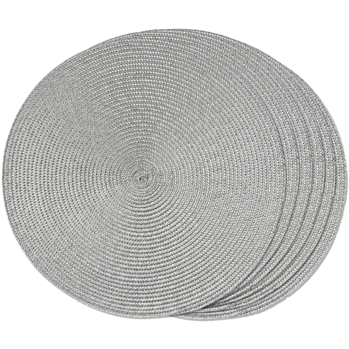 FunWheat Round Braided Placemats Set of 6 Table Mats for Dining Tables Woven Washable Non-Slip Place mats 15 inch(Orange, 6pcs)