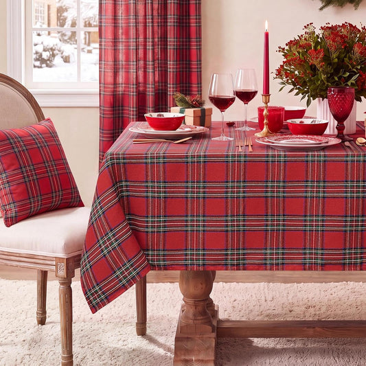 Softalker Christmas Checkered Tablecloth Rectangle, Red, 54 x 80 Inch