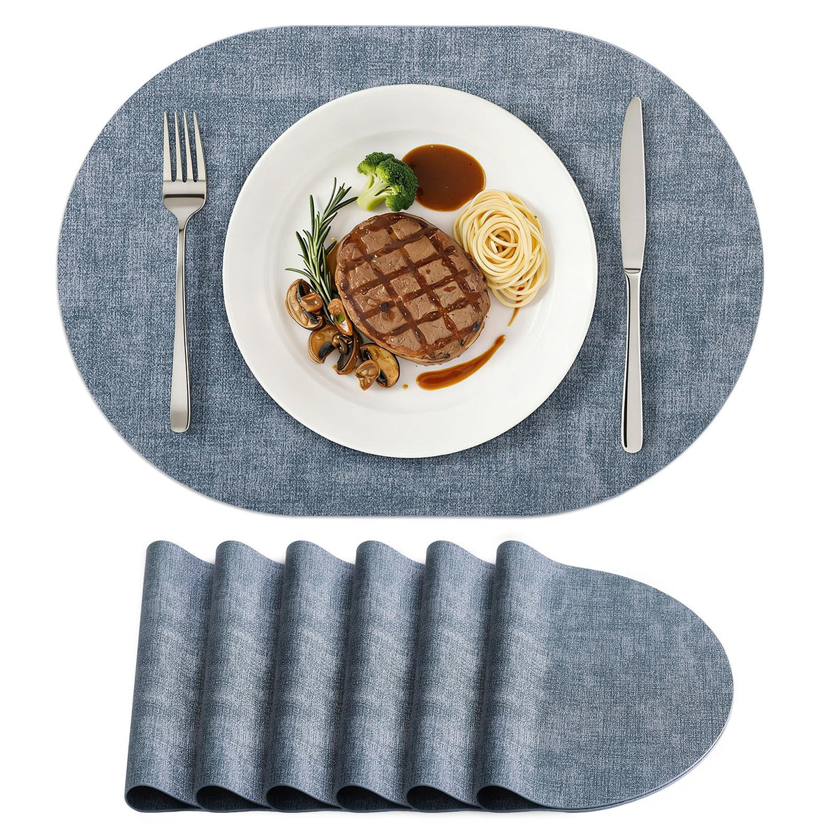 homing Heat Resistant Oval Placemats Set of 6, Beige