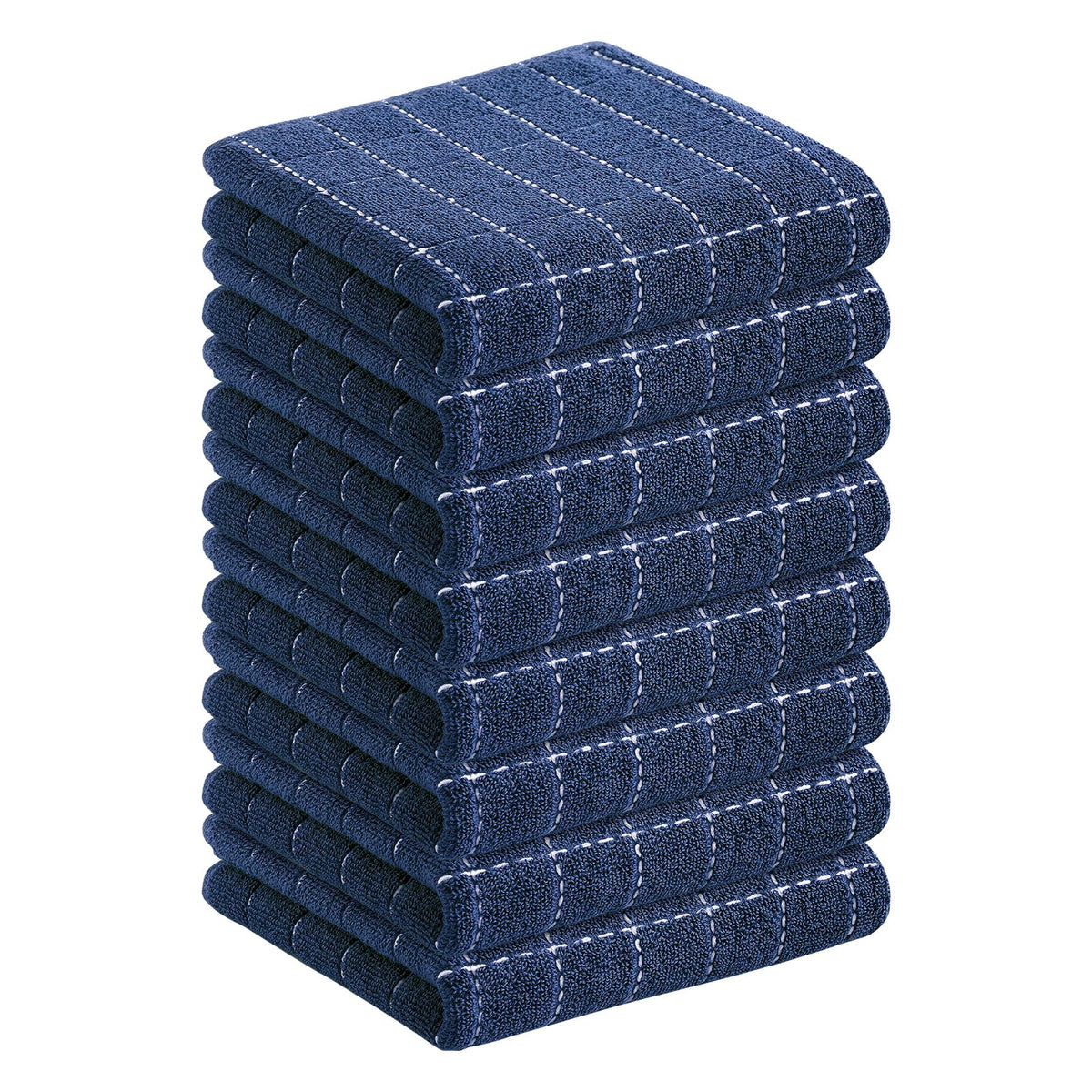 Homaxy 100% Cotton Terry Kitchen Dish Cloths, 6 Pack, Navy Blue