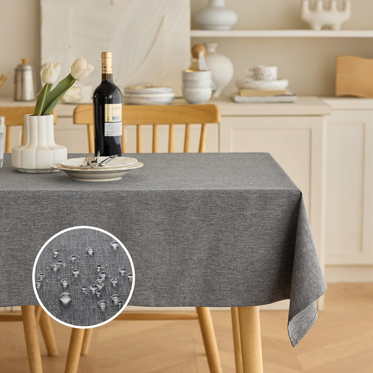 Decorelia Linen Textured Fall Tablecloth Rectangular Burnt Orange, 52"x70"