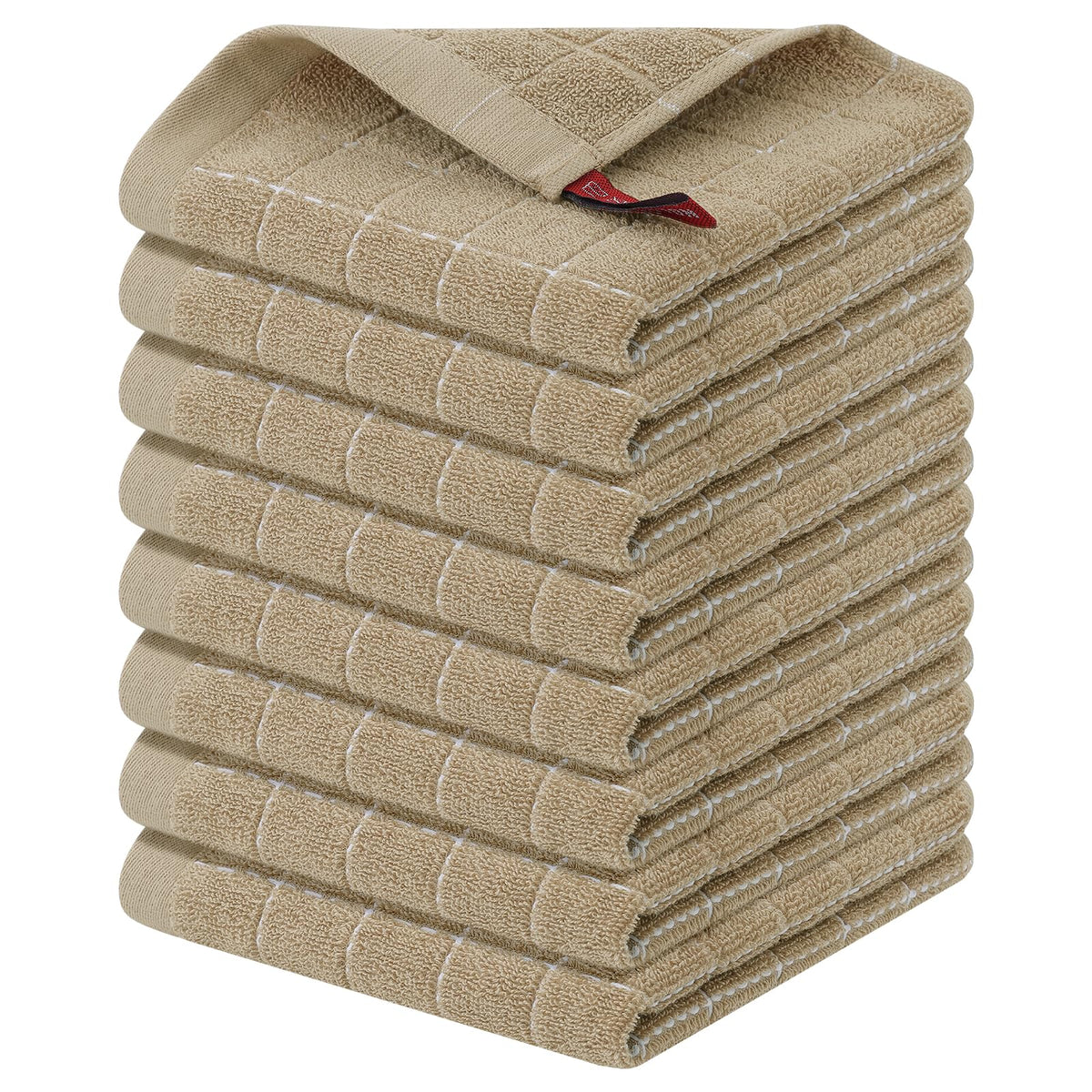 Homaxy 100% Cotton Terry Kitchen Dish Cloths, 6 Pack, Navy Blue
