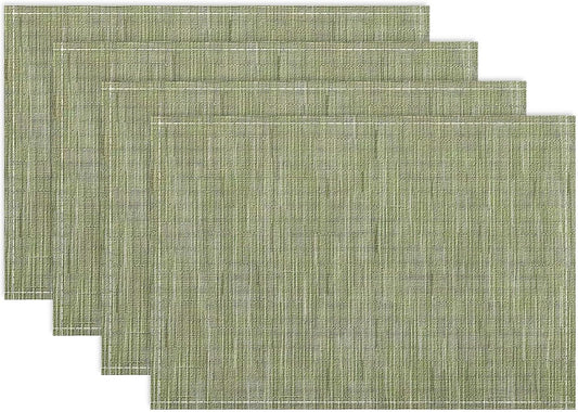 Niviy Placemats, Placemats Set of 4 Washable Place Mats, Green 12" x 18"